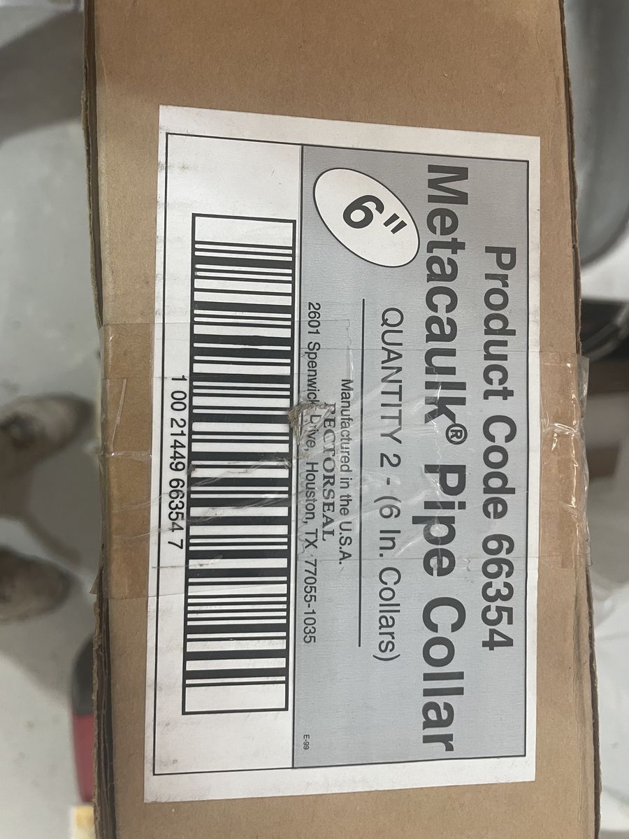 6” Metacaulk pipe collars (2)
