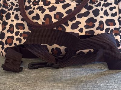 Leopard Print Insulated Lunch Bag with Shoulder Strap, Animal Print Cooler Tote