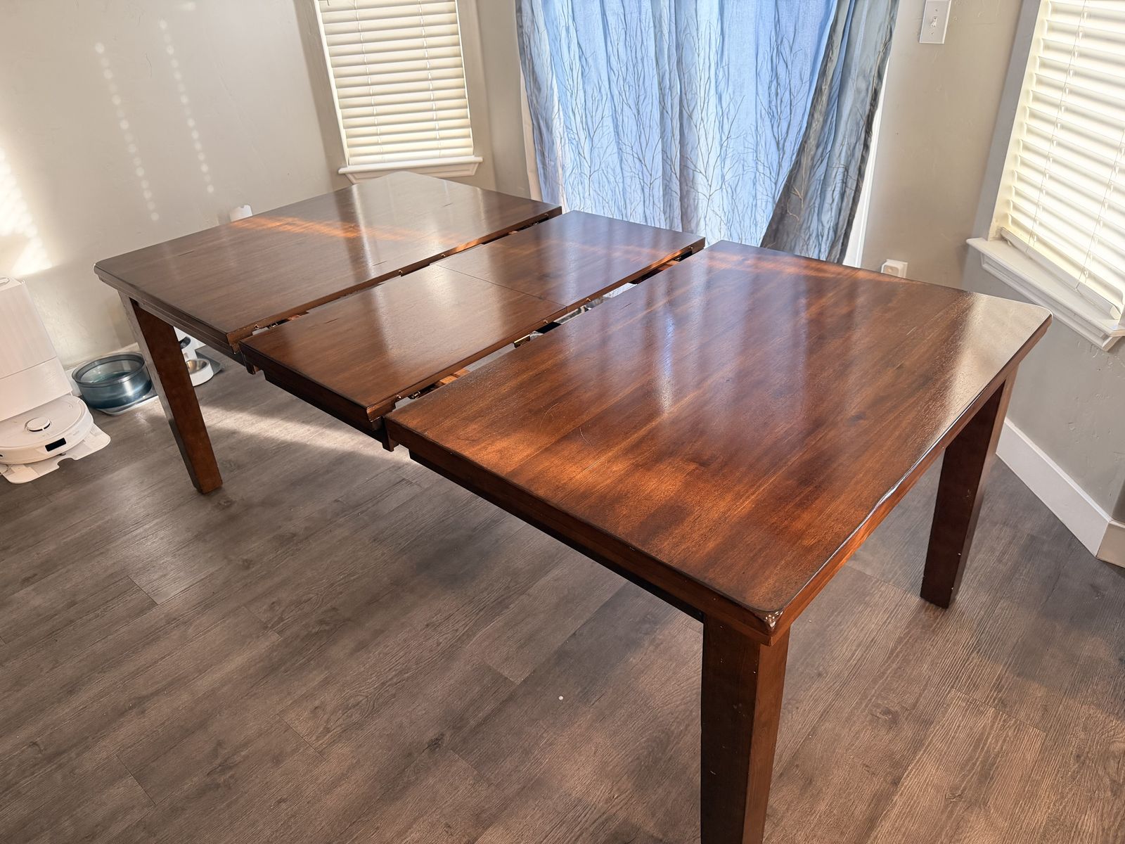 Full Wooden Dining Table With Leaf - Seats 8