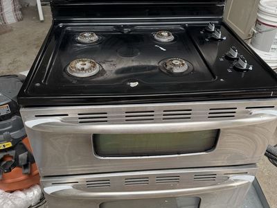 Maytag Gemini Stainless Steel Double Oven Gas Range Cooktop