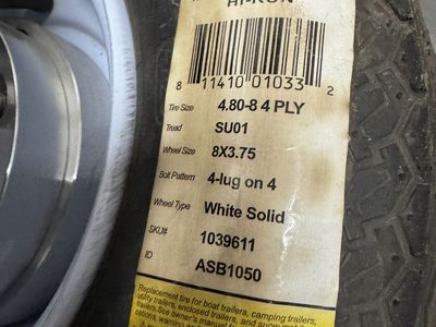 New 4.80-8 Wheels And Tires