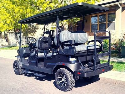 New 2026 Black Lifted 6-passenger Denago EV Rover XL6 LSV