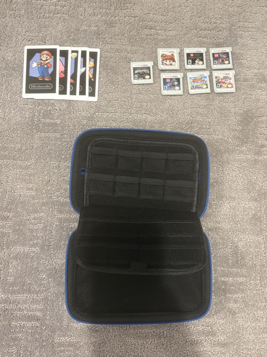 Nintendo 3DS Game Lot with Case - Mario, Sonic, LEGO, Smash Bros