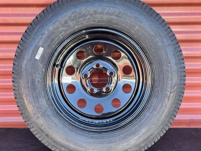 New ST 205/75 D 15 Trailer Tire With Black Rim