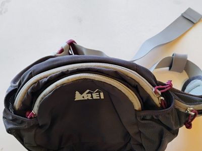 REI Co-op Grey and Purple Hiking Lumbar Pack Waist Bag Fanny Pack