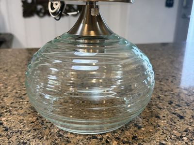 NEW BRUSHED NICKEL CLEAR GLASS FLUSHMOUNT CHANDELIER LIGHT