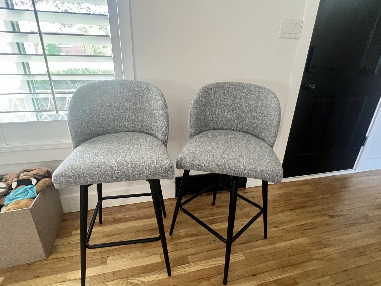 Modern Gray Counter Stools – Set of 2