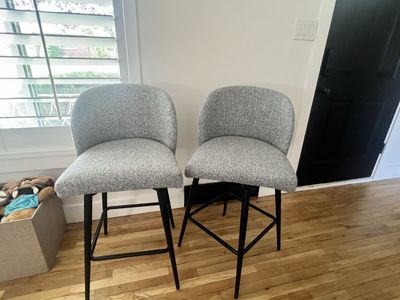 Modern Gray Counter Stools – Set of 2