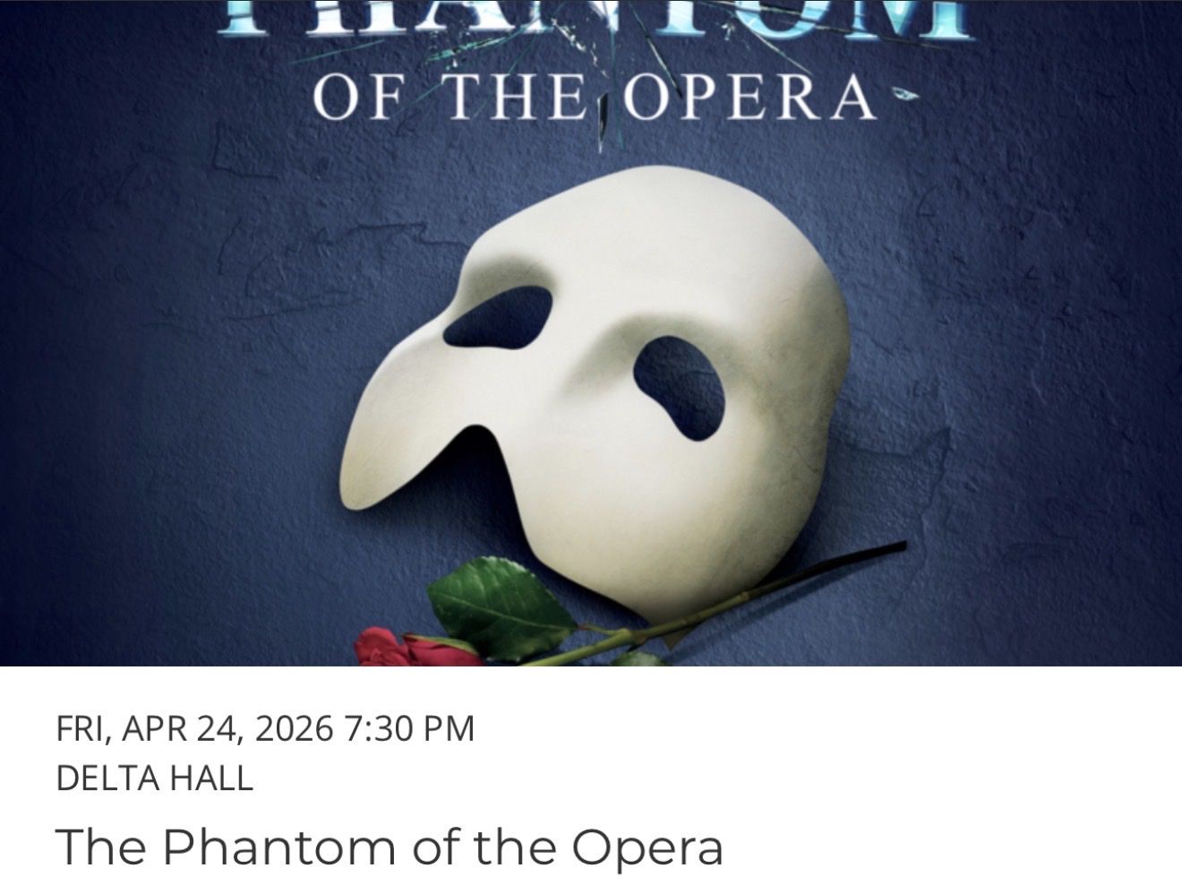 Phantom Of The Opera 4/24 Row A