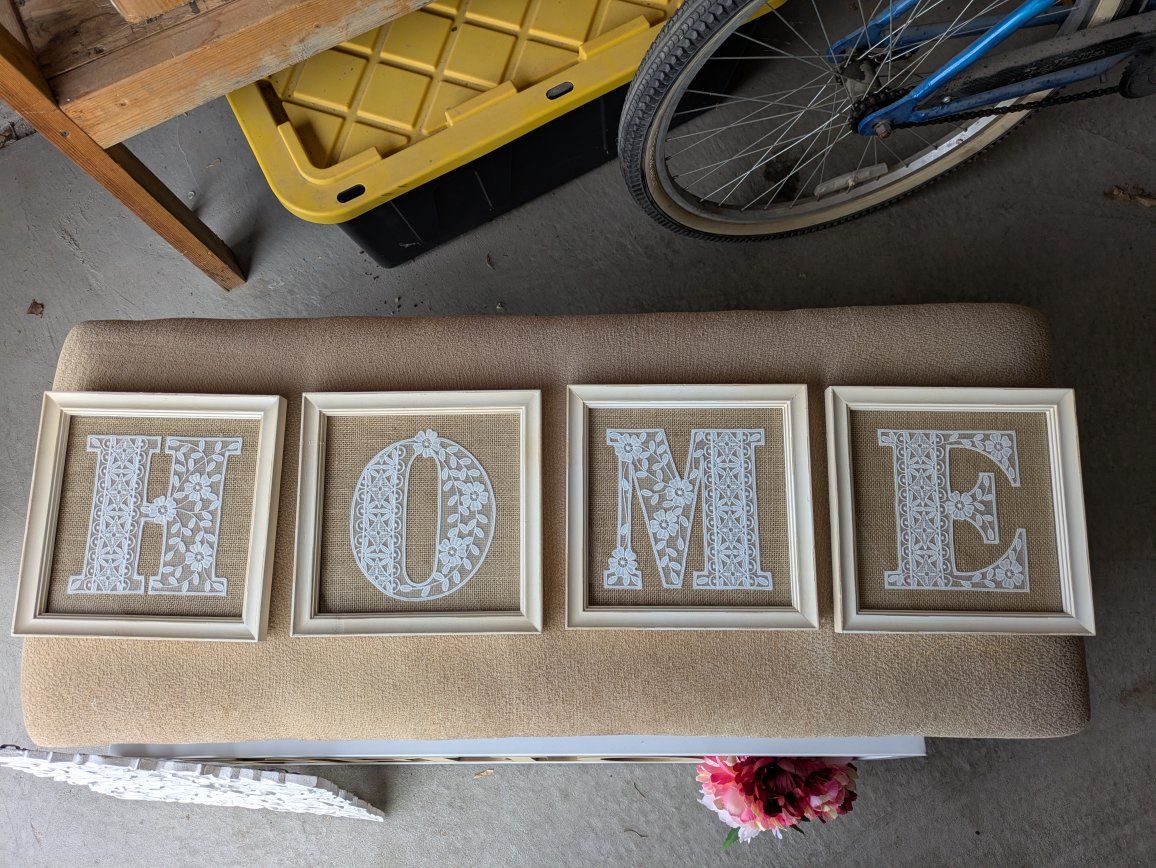 "HOME" 4 frames wall hanging