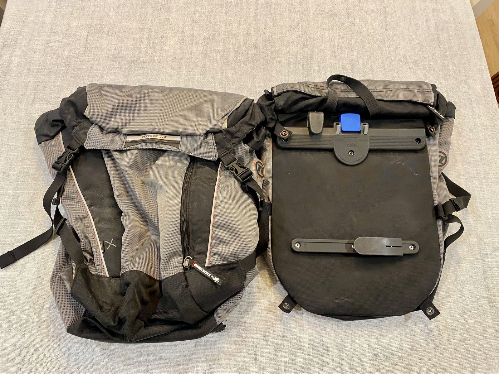 Novarra bicycle panniers with waterproof cover