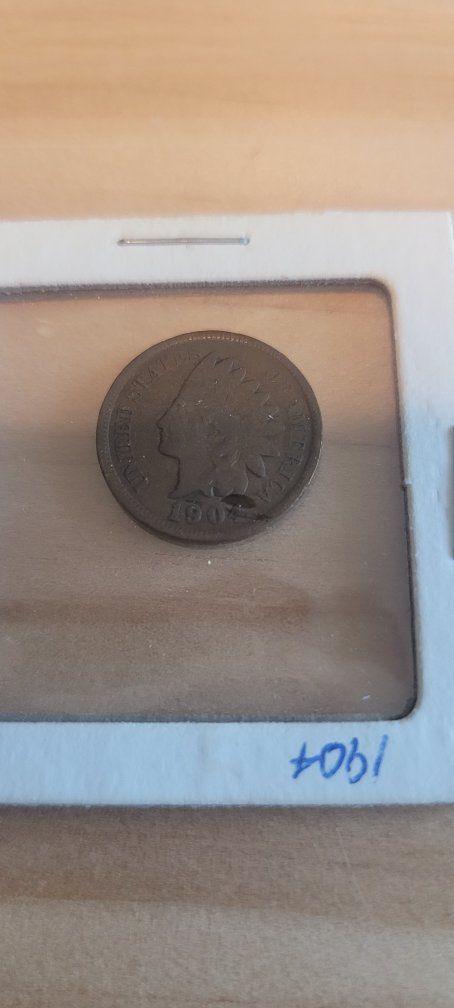 1904 Indian Head Cent Penny Coin - Circulated Condition, US Coinage
