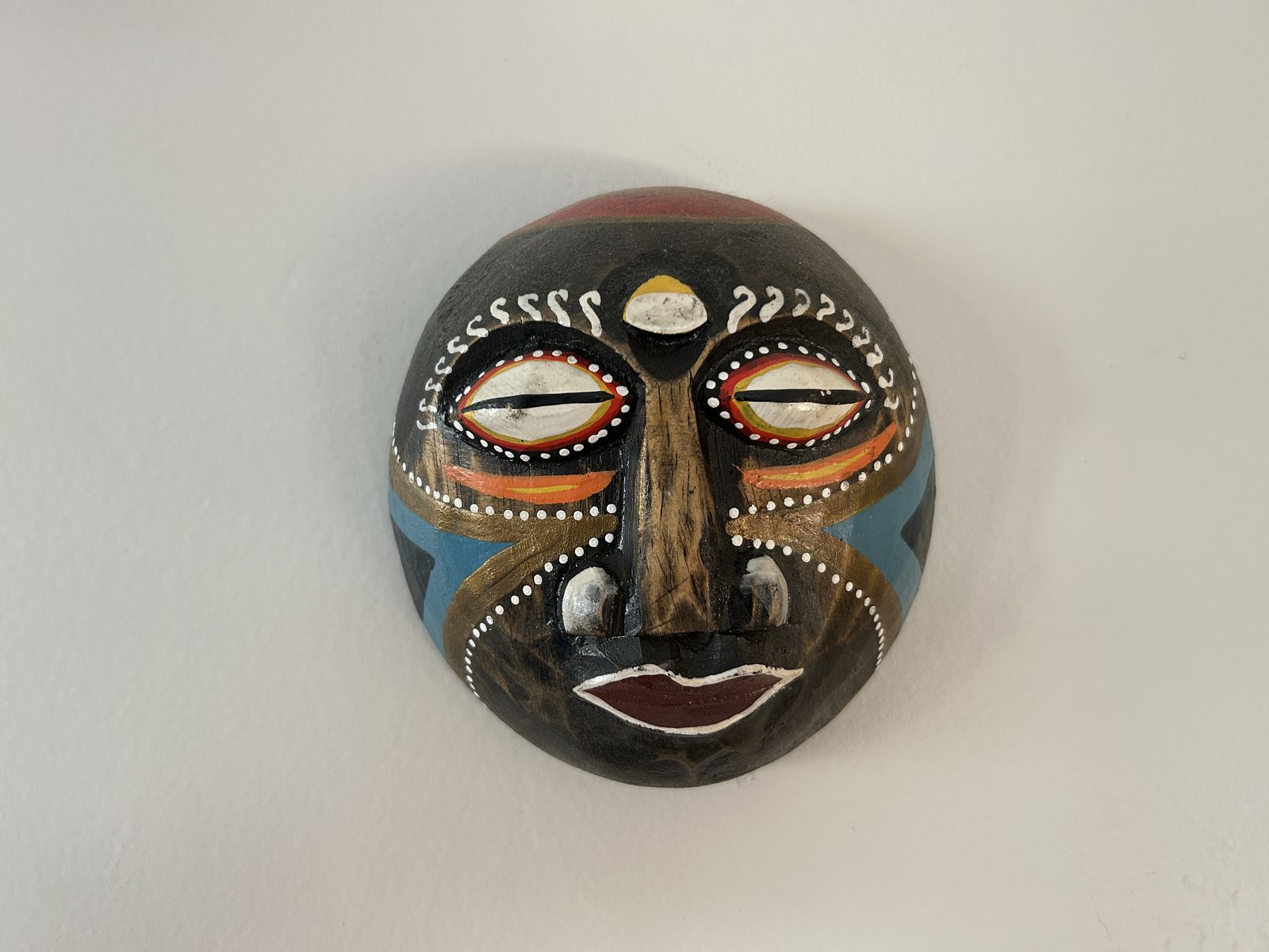Pair of Hand Painted Tribal / Tiki Style Wall Masks