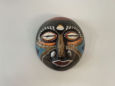 Pair of Hand Painted Tribal / Tiki Style Wall Masks