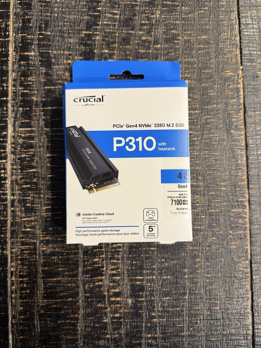 Crucial P310 4TB PCIe Gen4 NVMe M.2 SSD W Heatsink