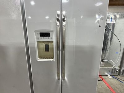 Good Condition White GE Side-by-Side Refrigerator