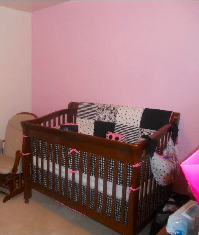 3-piece bedroom set; crib/bed, changing station/dresser, and dresser