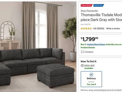 THOMASVILLE TISDALE SECTIONAL + STORAGE OTTOMAN