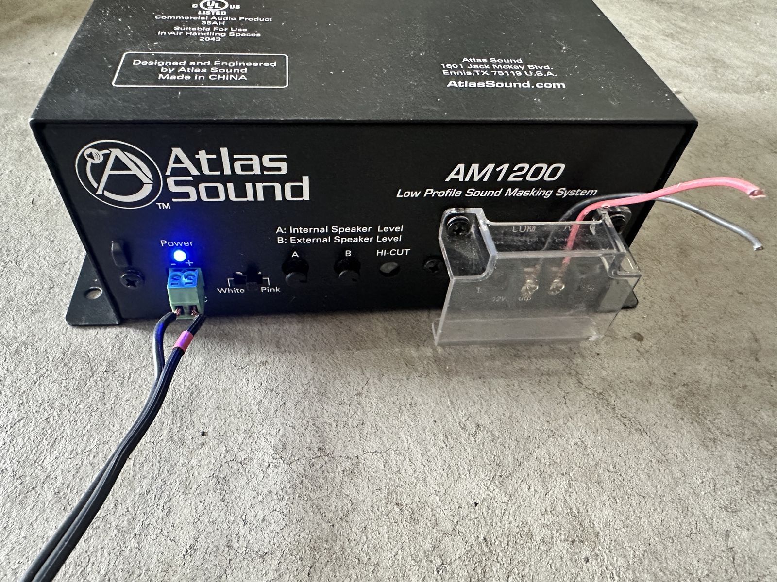 Atlas Sound AM1200 Low Profile Sound Masking Syste
