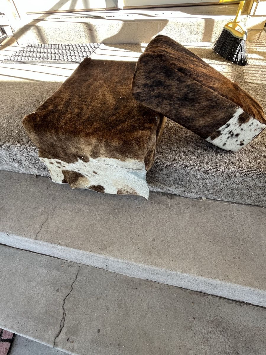 Cushion and accent pillow GENUINE COW HIDE.
