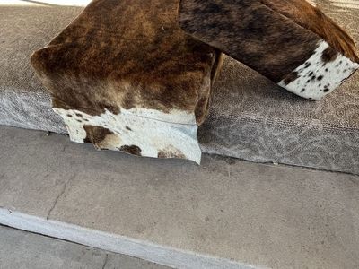 Cushion and accent pillow GENUINE COW HIDE.