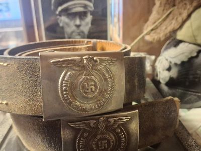 antique relic ww2 belts buckles heavy wear $600 each