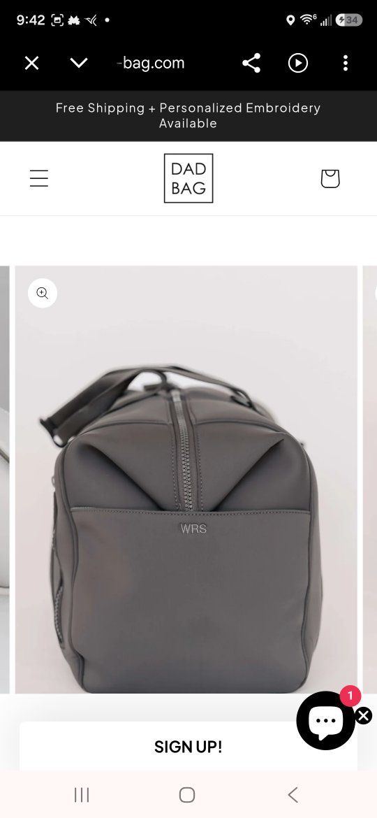 DAD BAG Charcoal Duffle Bag WRS Embroidered