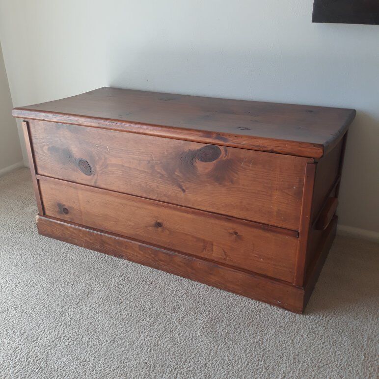 vintage wooden storage chest
