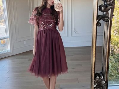 Jessakae burgendy Sequin Tulle Dress Size S