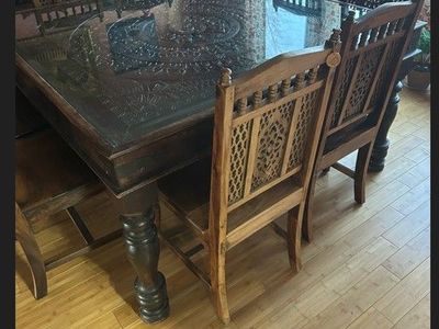 ONE-OF-A-KIND HAND-CARVED AFRICAN DINING SET – HEIRLOOM PIECE