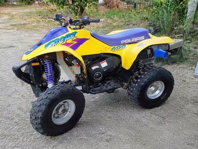 Polaris Sport 400 Liquid Cooled ATV 4-Wheeler - Yellow/Purple