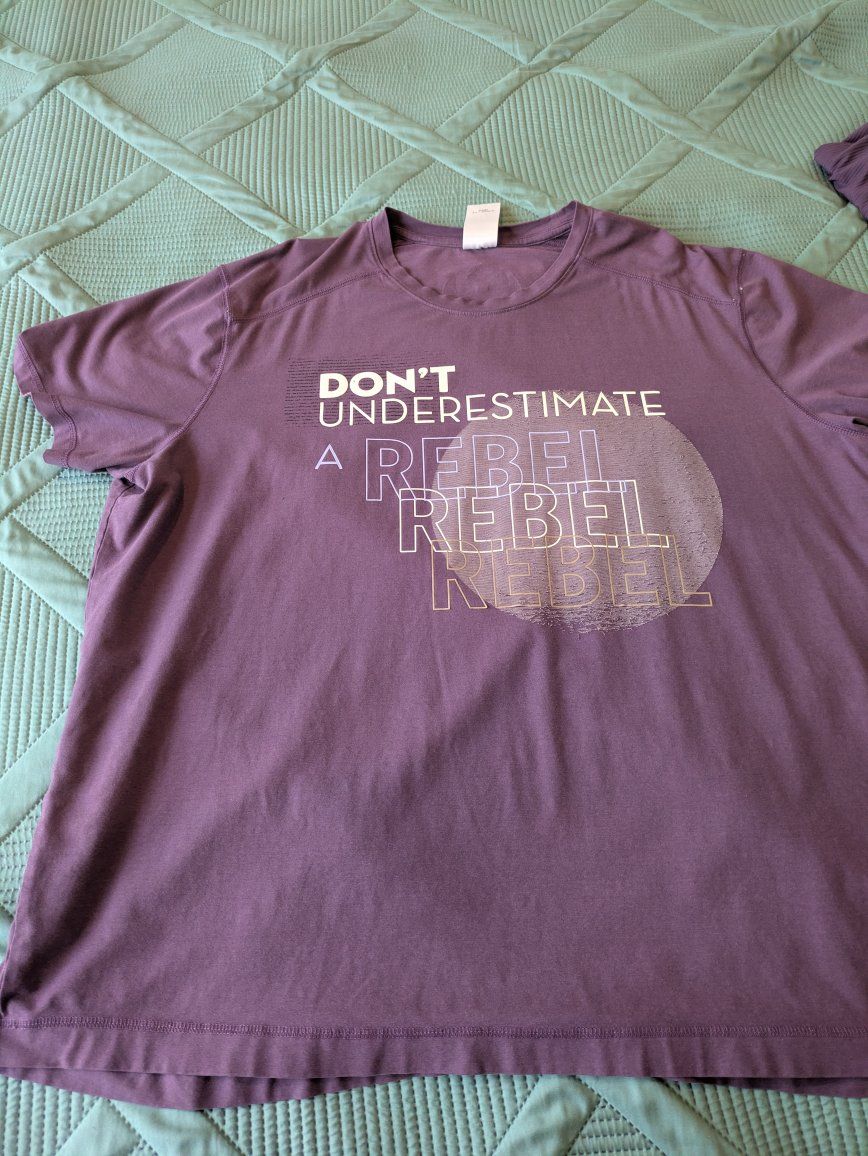 Star Wars Rebel Rebel Athleisure Set - Women's 2X - Purple Top & Joggers - Don't Underestimate A Rebel