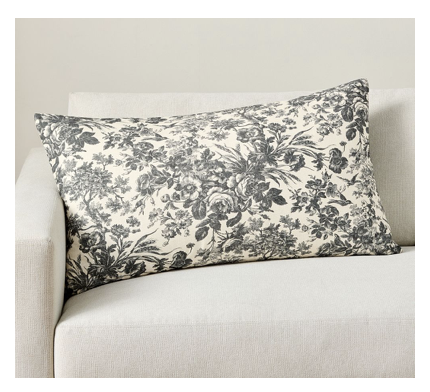 New Pottery Barn Sorrel Floral Toile Duvet Cover (King/Cal. King) & Lumbar Pillow (20 x 36")