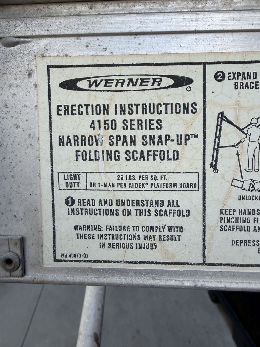 Werner 4150 Series Narrow Span Snap-Up Folding Scaffolding Light Duty