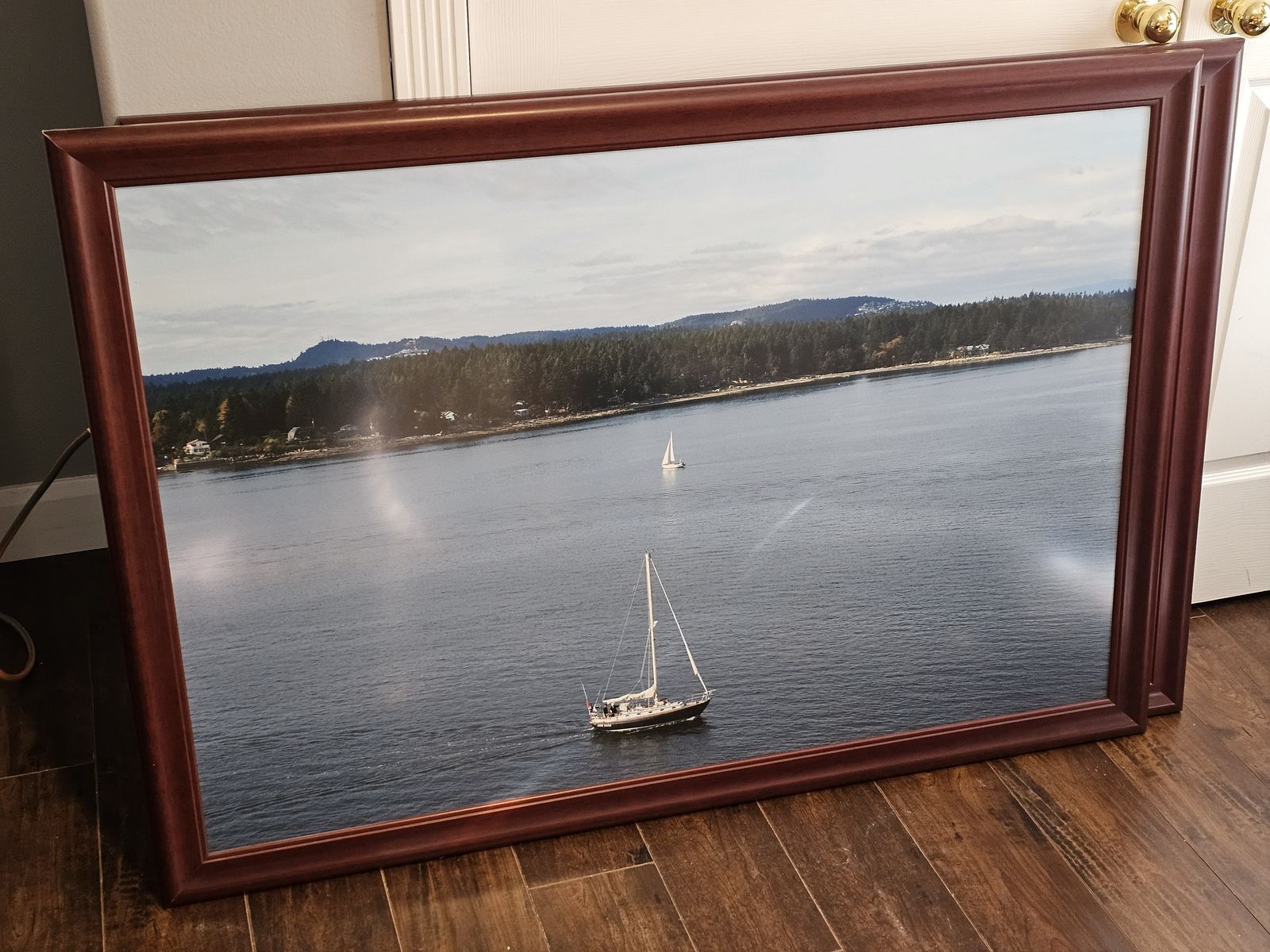 48"x36" Mahogany Wood Finish Frames & Pictures