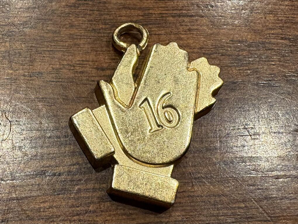 Vintage Brass Weight Watchers Clapping Pendant