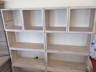 Modular Cube Storage Shelf Unit - Versatile Light Wood Organizer