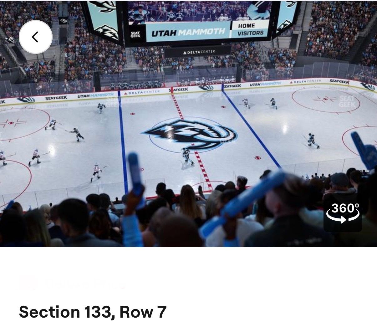 2 Tickets Utah Mammoth Vs  Nashville Predators