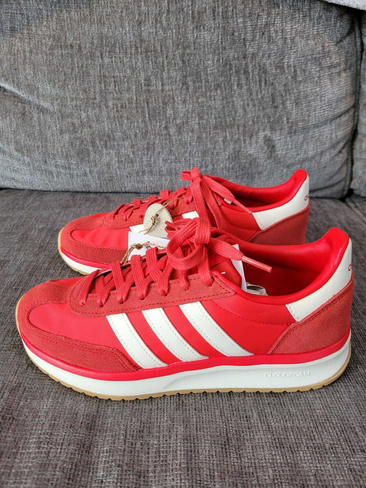 Women's Red and White Adidas Size 8