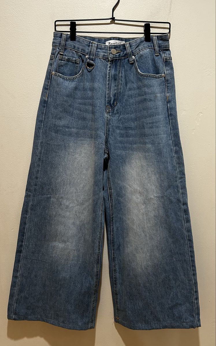 Bareline Baggy Wide Legged Denim Blue Jeans Small
