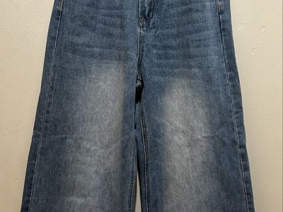 Bareline Baggy Wide Legged Denim Blue Jeans Small