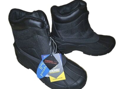 New Khombu 10 Men's Black Zip Snow Boots Thermal