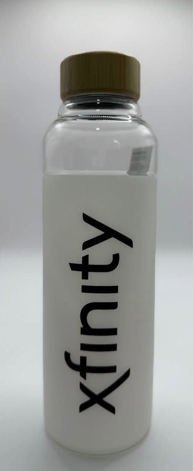 H2GO Glass Water Bottle 18oz - Xfinity Branded (White)