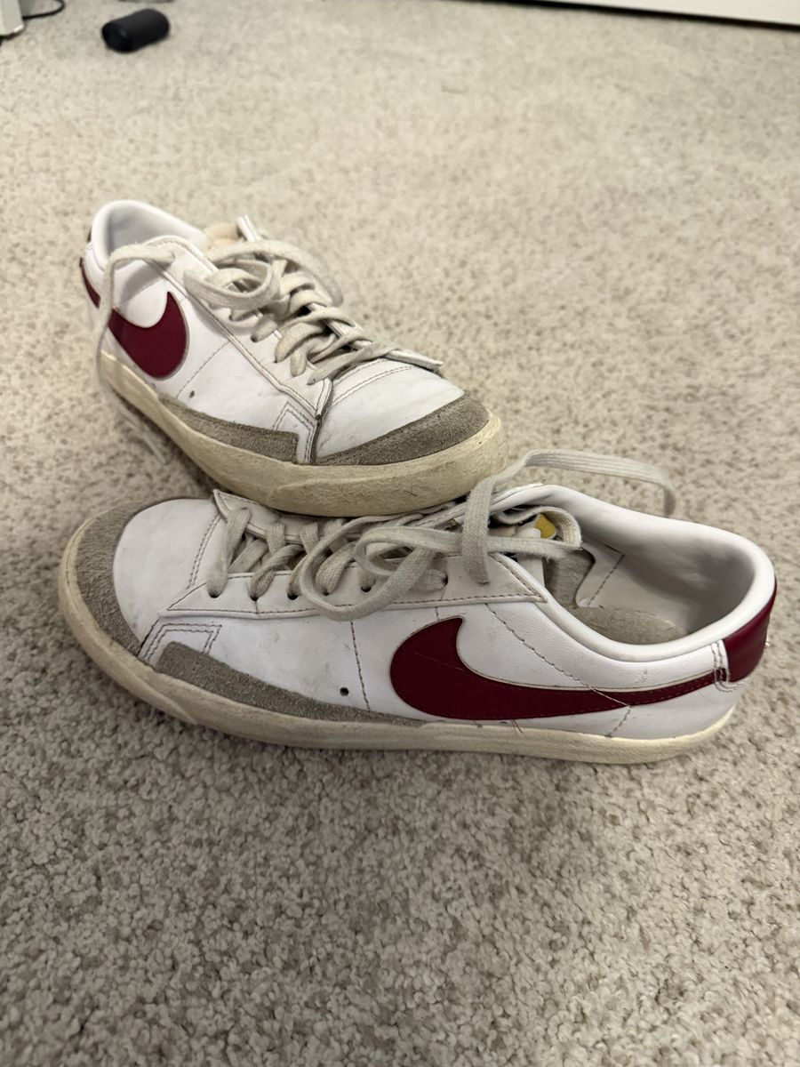 Nike Blazer Low '77 Vintage White/Red Casual Sneakers Men's Size 7.5