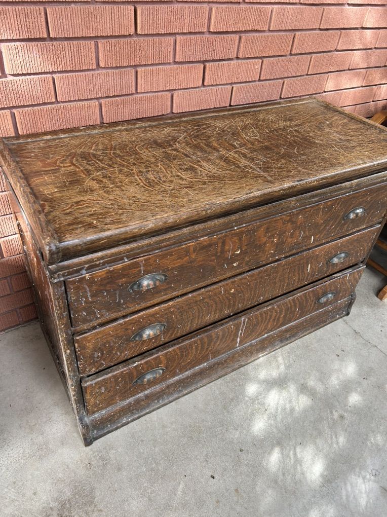 Oak Three Drawer Dresser