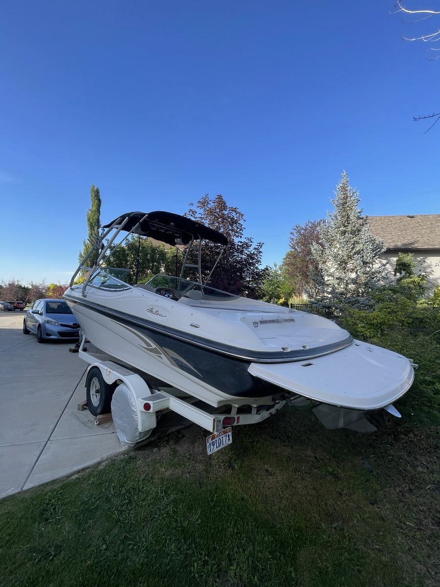 23 foot Milan open bow boat with dual prop, 550 hours