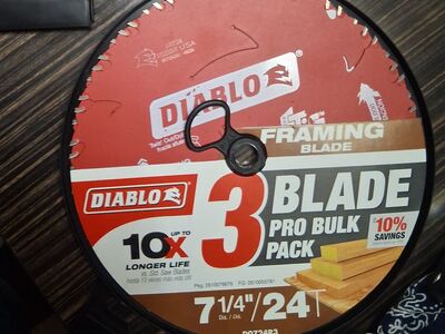 Diablo 3 pack 7 1/4 24 tooth saw blades