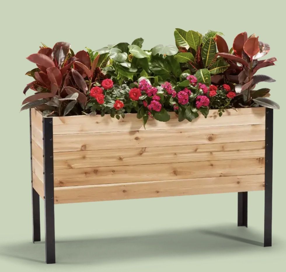 NEW Cedar Planters 18" x 48" Raised Garden Bed - 30" TALL by Earth Elevated Cedar wood Natural