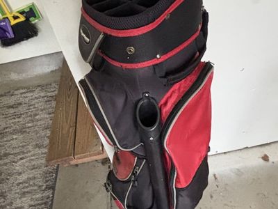 Cart golf bag with 14 club separator and cooler pocket