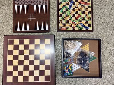 Multi-Game Wood Board Game Set - Chess, Backgammon, Checkers, Snakes & Ladders, Chinese Checkers